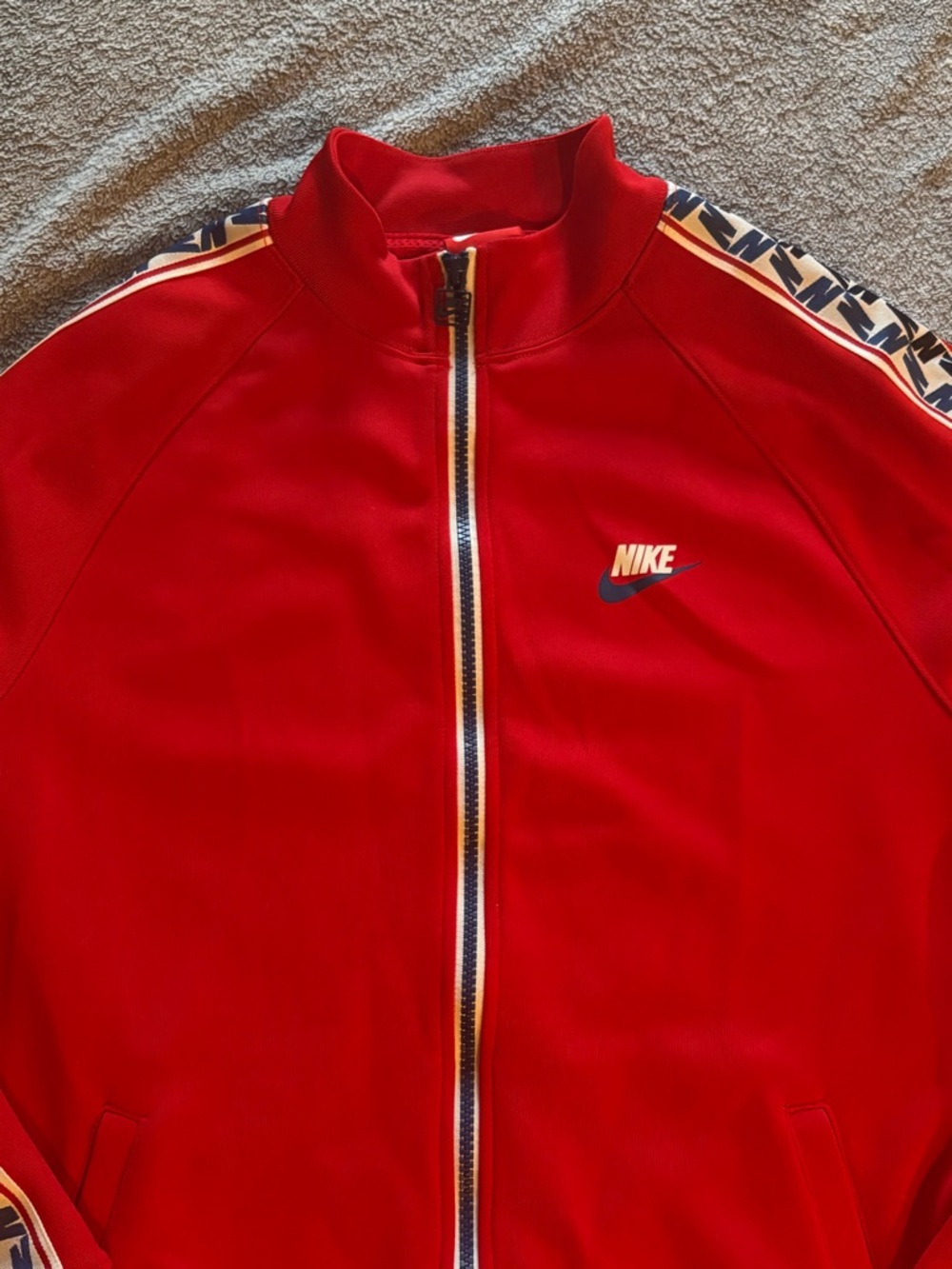 Nike Sportswear Taped Poly Track Jacket Women’s SP Zipper Front University Red - Picture 3 of 7